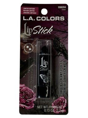LA Colors Raven Black Lipstick Creamy Limited Edition New